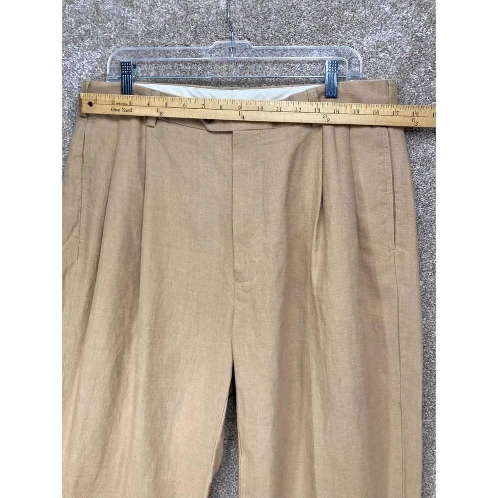 Jos. A. Bank Traveler's Collection Pleated Linen Dress Pants Mens 36x29 Office
